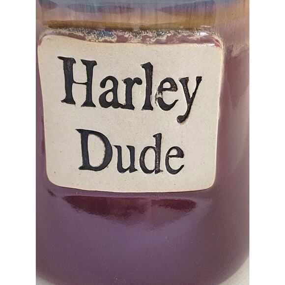 MUG/CUP-Stoneware-Drip Glaze-"Harley Dude"-Harley Davidson-Holds 2 cups - Picture 6 of 9